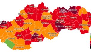 korona Od pondelka je päť okresov v bordovej, zelená je iba Dunajská Streda