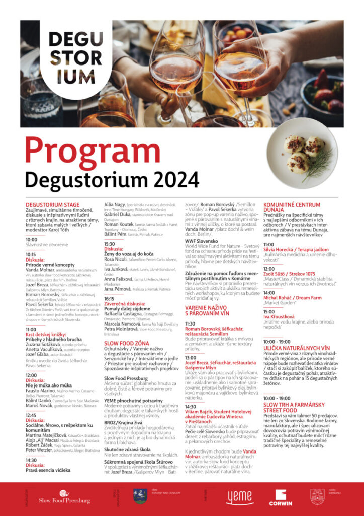program Degustorium 2024 A1 Festival remeselných potravín, DEGUSTORIUM 2024, prichádza na Podunajsko